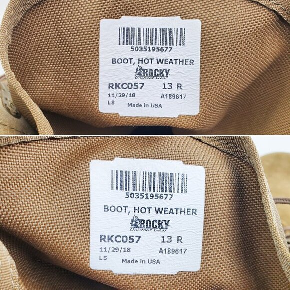 Rocky Hot Weather Boots Army Combat RKC057 Vibram USA Men's 13 R NWOB - Picture 2 of 13